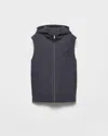 Prada Wool And Cashmere Zipper Vest In Gray