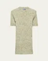 Prada Wool And Linen Short-sleeve Sweater In Neutral