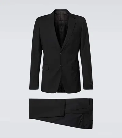 Zegna Wool And Mohair Suit In Black