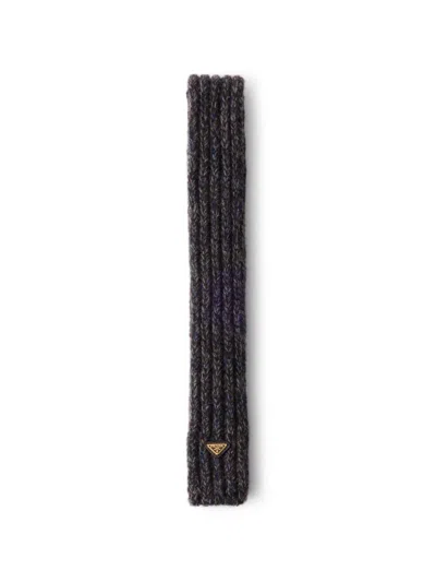 Prada Wool And Mouliné Cashmere Scarf In Yellow