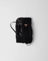 Prada Wool And Nappa Leather Mittens In Schwarz