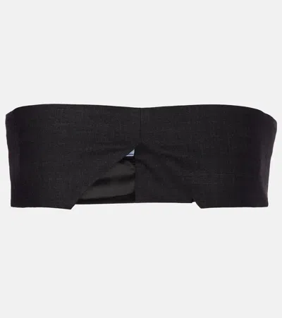 Prada Wool Bandeau Top In Black