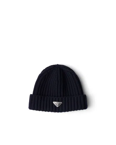 Prada Wool Beanie In Black