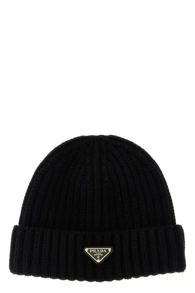 Prada Wool Beanie In Black