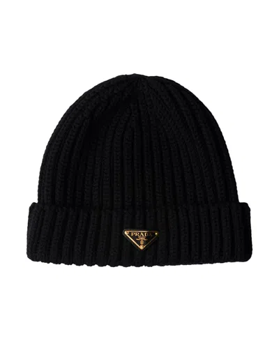 Prada Wool Beanie In Black