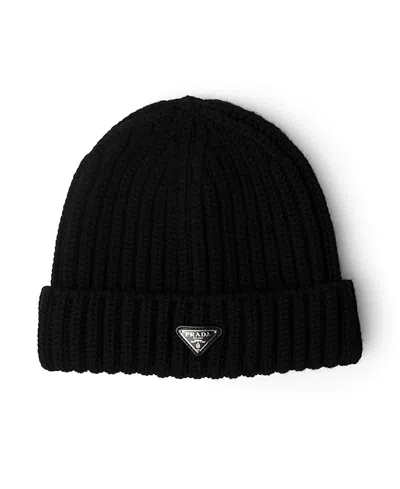 Prada Wool Beanie In Black