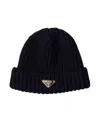 Prada Wool Beanie In Black