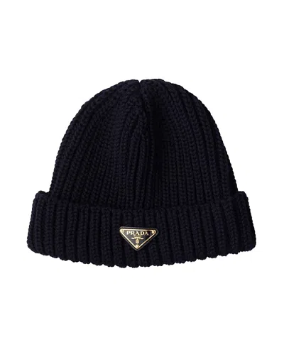 Prada Wool Beanie In Blue