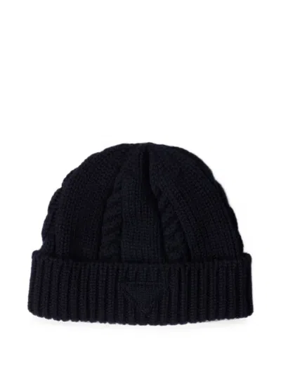 Prada Wool Beanie In Blue