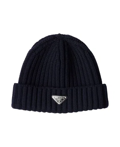 Prada Wool Beanie In Brown
