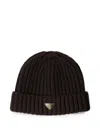 Prada Wool Beanie In Brown