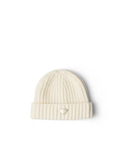 Prada Wool Beanie In Natural
