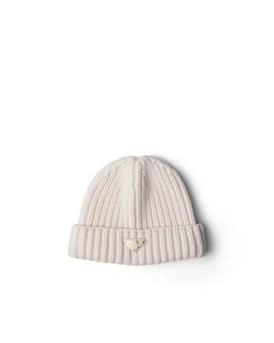Prada Wool Beanie In Neutral