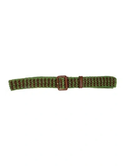 Pre-owned Prada Wool Belt In Green