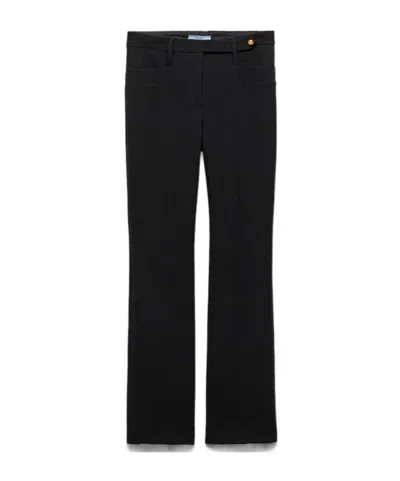 Prada Wool Belt-loop Casual Pants In Black