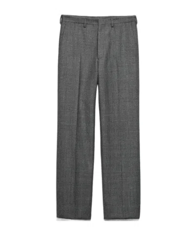 Prada Wool Belt-loop Casual Pants In Slate Gray