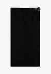 Prada Wool Belted Midi Skirt In Black