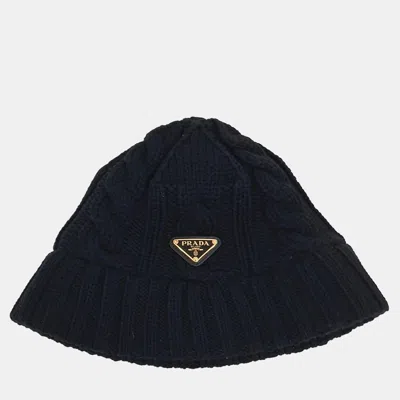 Pre-owned Prada Wool Black Bucket Hat