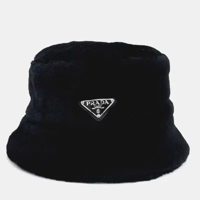 Pre-owned Prada Wool Black Bucket Hat