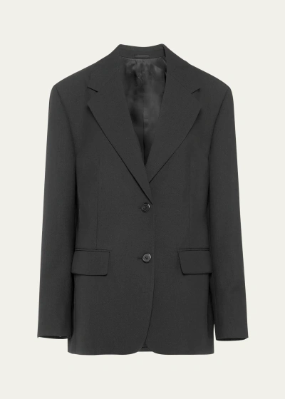 Prada Wool Blazer In F0002 Nero