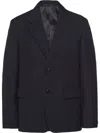 Prada Navy Single Breasted Blazer In Multicolor