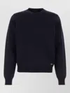 Prada Navy Blue Logo Sweaters In Brown