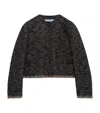 Prada Women's Single-breasted Double Tweed Jacket In Gray