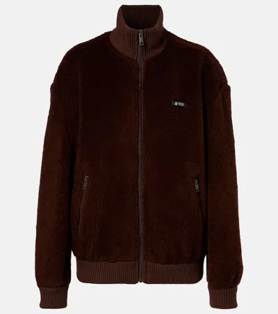 Prada Wool-blend Fleece Jacket In Brown