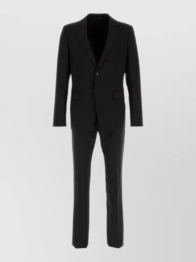 Prada Wool Blend Suit Single Breasted Tailoring In Black