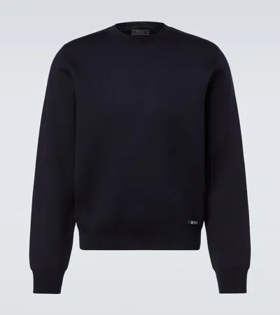 Prada Wool-blend Sweater In Blue