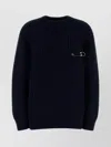 Prada Wool Blend Sweater With Safety Pin Detail In Blue