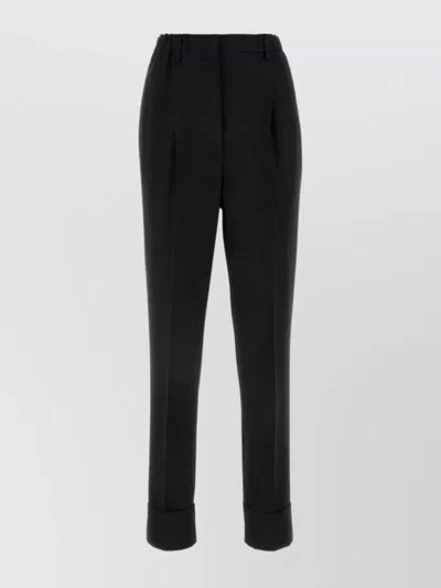 PRADA WOOL BLEND TROUSERS ELASTICATED WAISTBAND