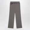 Prada Melange Cappuccino Polyester Blend Palazzo Pant In Gray