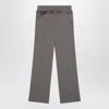 Prada Melange Cappuccino Polyester Blend Palazzo Pant In Gray