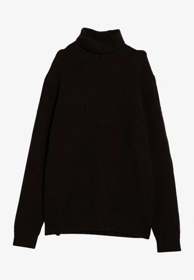 Prada Brown Cashmere Blend Turtleneck Sweater Men
