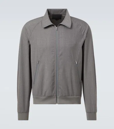 Prada Blouson Aus Wolle In Gray