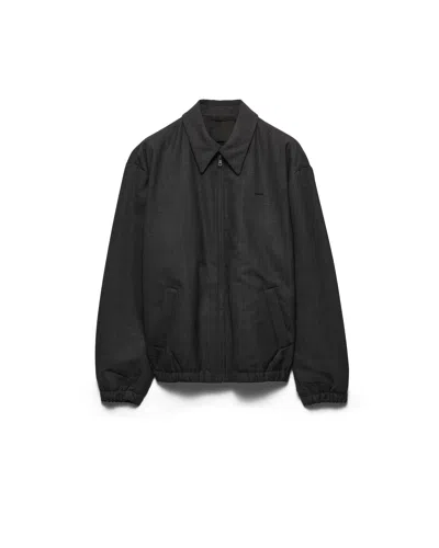 Prada Men's Wool Blouson Jacket In Black