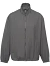 Prada High-neck Wool Bomber Jacket In Grey