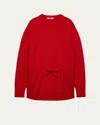 Prada Wool Bow Crewneck Sweater In Red