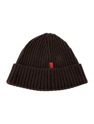 Pre-owned Prada Wool Brown Knit Beanie