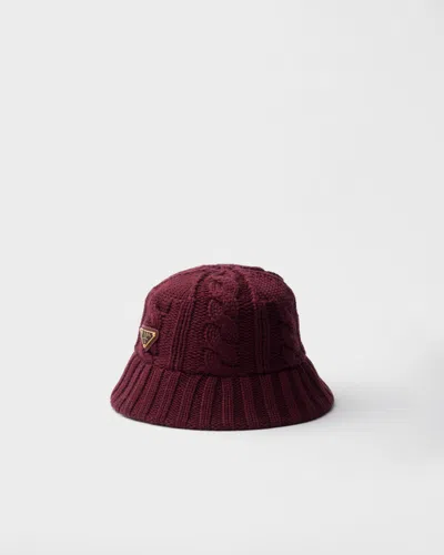 Prada Wool Bucket Hat In Multi