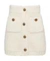 Prada Wool Button Miniskirt In White