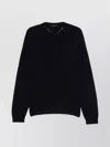 Prada Wool Cable-knit Crew Neck Sweater In Black