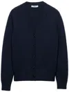 Prada Woolen Cardigan In Blue