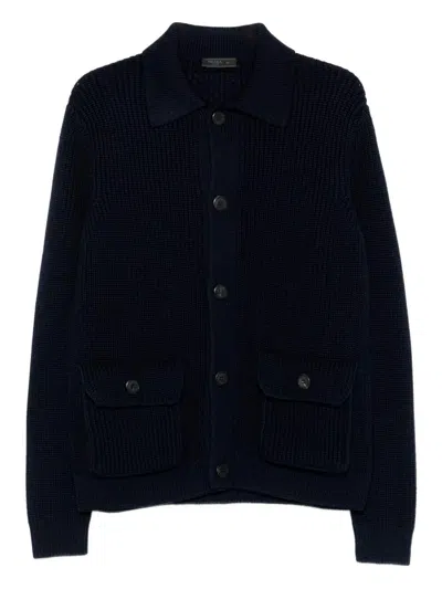 Prada Wool Cardigan In Blue