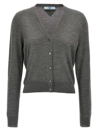 Prada Wool Cardigan In Multi
