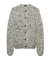 Prada Beige Two-tone Wool Cardigan In Multi