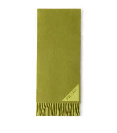 Prada Double-faced Scarf In Green