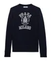 Prada Intarsien-pullover Aus Wolle Und Kaschmir In Blue/white