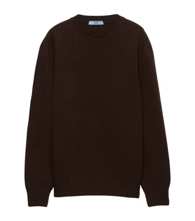 Prada Wool-cashmere Sweater In Brown